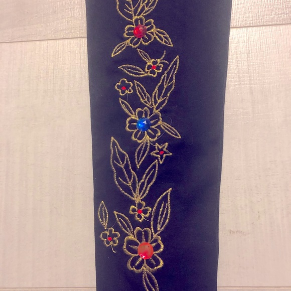 2 for $13 Leggings- Black Colour-Rhinestones-Red+Blue+0range & Golden Em… - Picture 3 of 13